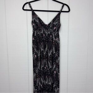 Wet Seal Multicolor Paisley Maxi Dress Empire Waist V-neck Spaghetti Straps Y2K